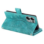 For Xiaomi Redmi Note 13 5G Case Mandala Imprinted Design Leather Wallet Phone Cover with Strap