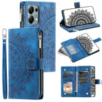 For Xiaomi Redmi Note 13 5G Case Mandala Imprinted Design Leather Wallet Phone Cover with Strap