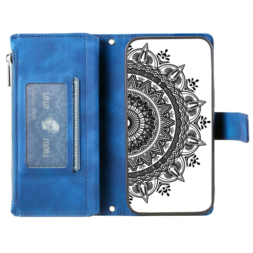 For Xiaomi Redmi Note 13 Pro 4G / Poco M6 Pro 4G Case Zipper Leather Mandala Flower Wallet Phone Cover
