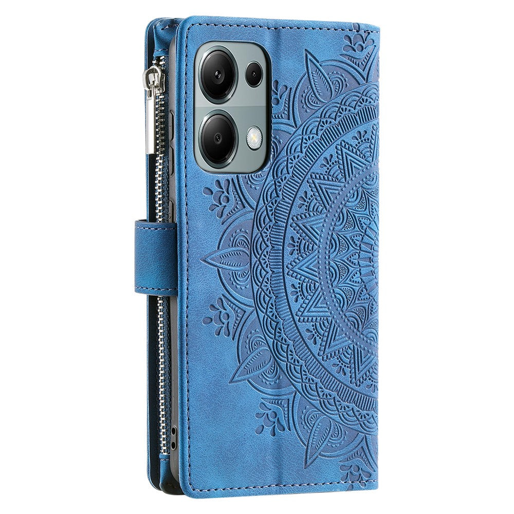 For Xiaomi Redmi Note 13 Pro 4G / Poco M6 Pro 4G Case Zipper Leather Mandala Flower Wallet Phone Cover