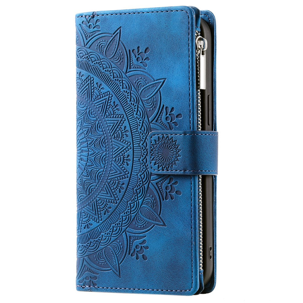 For Xiaomi Redmi Note 13 Pro 5G / Poco X6 5G Case Mandala Zipper Pocket Flip Leather Phone Cover with Strap