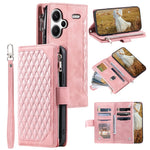 For Xiaomi Redmi Note 13 Pro+ 5G Case Zipper Pocket Flip Leather Phone Cover with Wrist Strap