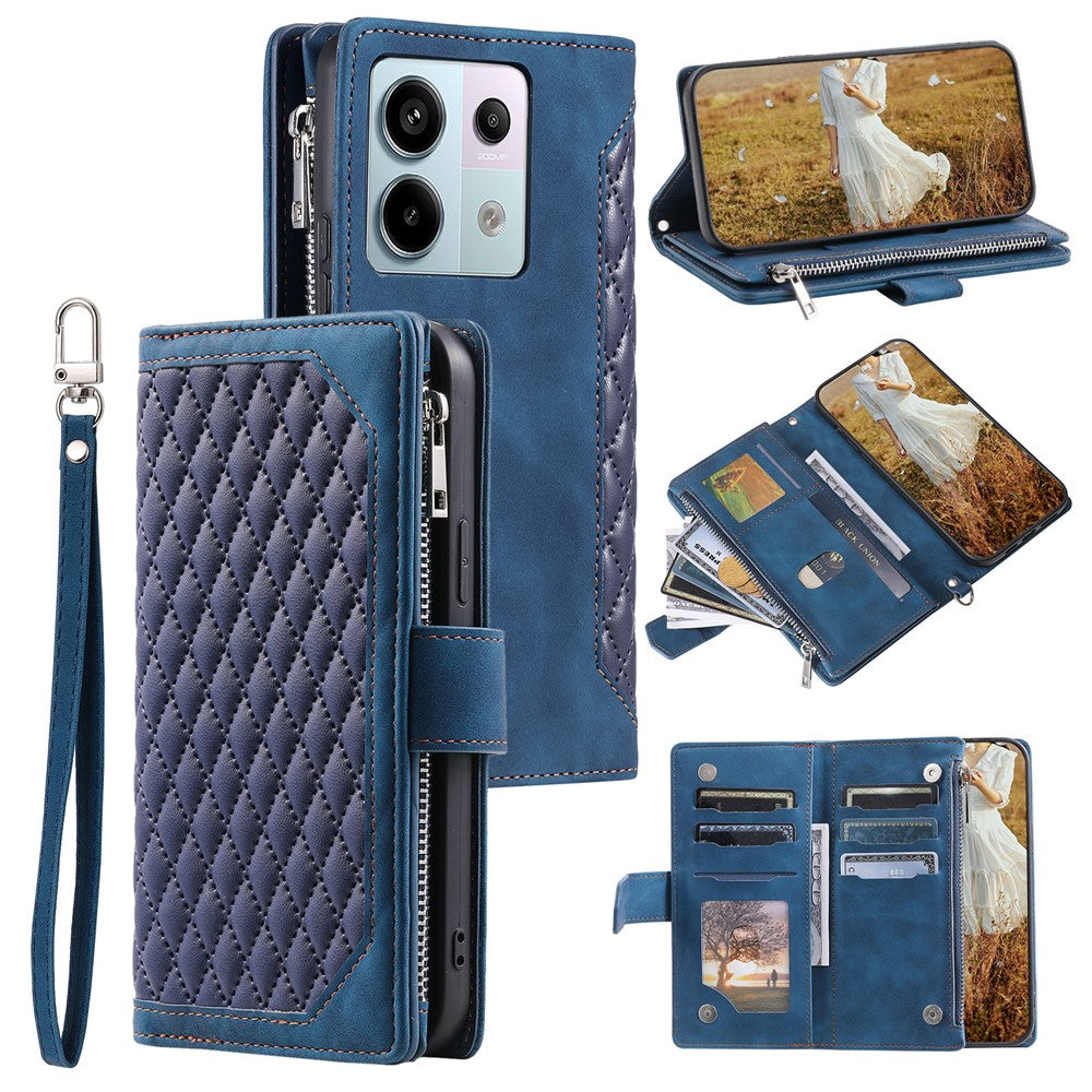 For Xiaomi Redmi Note 13 Pro 5G / Poco X6 5G Case Zipper Leather Phone Cover with Wallet