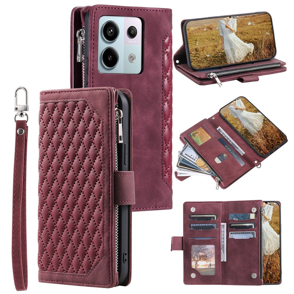 For Xiaomi Redmi Note 13 Pro 5G / Poco X6 5G Case Zipper Leather Phone Cover with Wallet