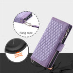 For Xiaomi Redmi Note 13 Pro 4G / Poco M6 Pro 4G Case Rhombus Leather Zipper Pocket Phone Cover