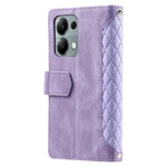 For Xiaomi Redmi Note 13 Pro 4G / Poco M6 Pro 4G Case Rhombus Leather Zipper Pocket Phone Cover