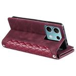 For Xiaomi Redmi Note 13 5G Zipper Pocket Phone Case PU Leather Wallet Phone Cover