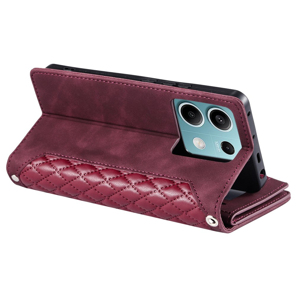 For Xiaomi Redmi Note 13 5G Zipper Pocket Phone Case PU Leather Wallet Phone Cover