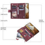 For Xiaomi Redmi Note 13 5G Zipper Pocket Phone Case PU Leather Wallet Phone Cover