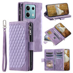 For Xiaomi Redmi Note 13 5G Zipper Pocket Phone Case PU Leather Wallet Phone Cover