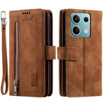 For Xiaomi Redmi Note 13 5G Cover 9 Retro Card Slots Wallet PU Leather Stand Phone Case
