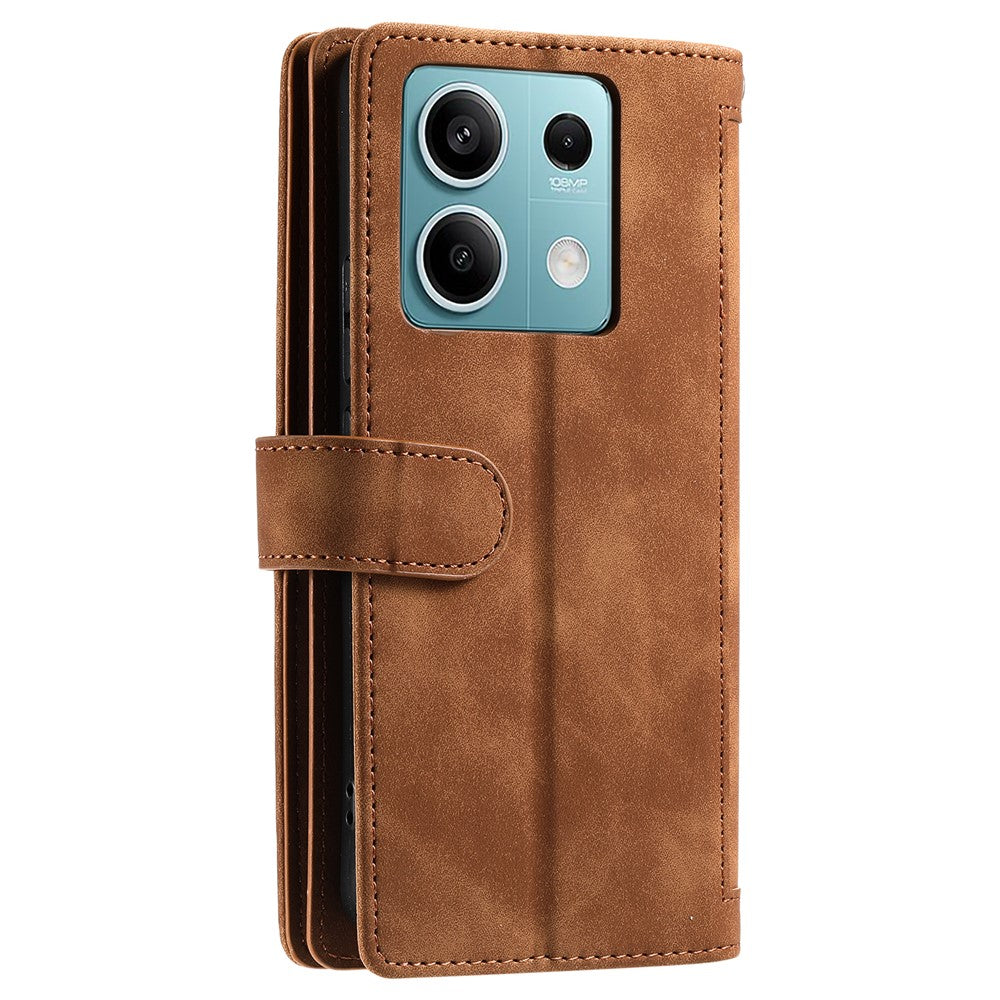 For Xiaomi Redmi Note 13 5G Cover 9 Retro Card Slots Wallet PU Leather Stand Phone Case
