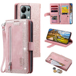 For Xiaomi Redmi Note 13 Pro 4G / Poco M6 Pro 4G Cover 9 Card Slots Wallet PU Leather Foldable Stand Phone Case