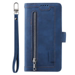 For Xiaomi Redmi Note 13 4G Case Leather Zipper Pocket Phone Cover with 9 Card Slots