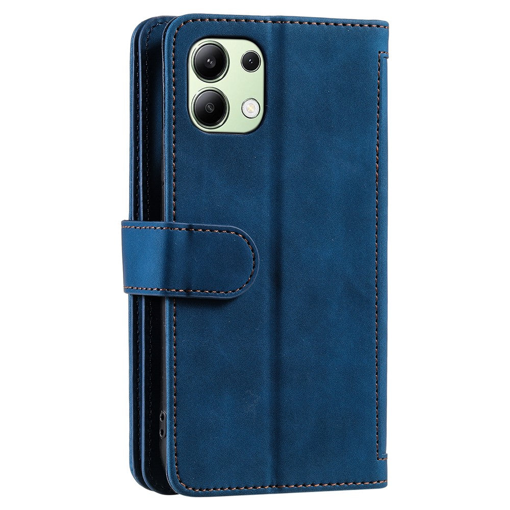 For Xiaomi Redmi Note 13 4G Case Leather Zipper Pocket Phone Cover with 9 Card Slots
