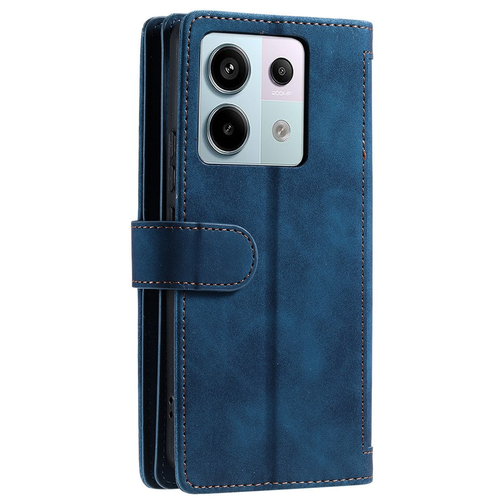Xiaomi Redmi Note 13 Pro 5G / Poco X6 5G-skal med 9 kortplatser, PU-läder, mobilskal