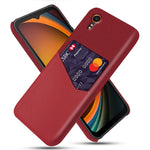 For Samsung Galaxy Xcover7 Case PU Leather+PC Cloth Texture Back Phone Cover with Card Slot