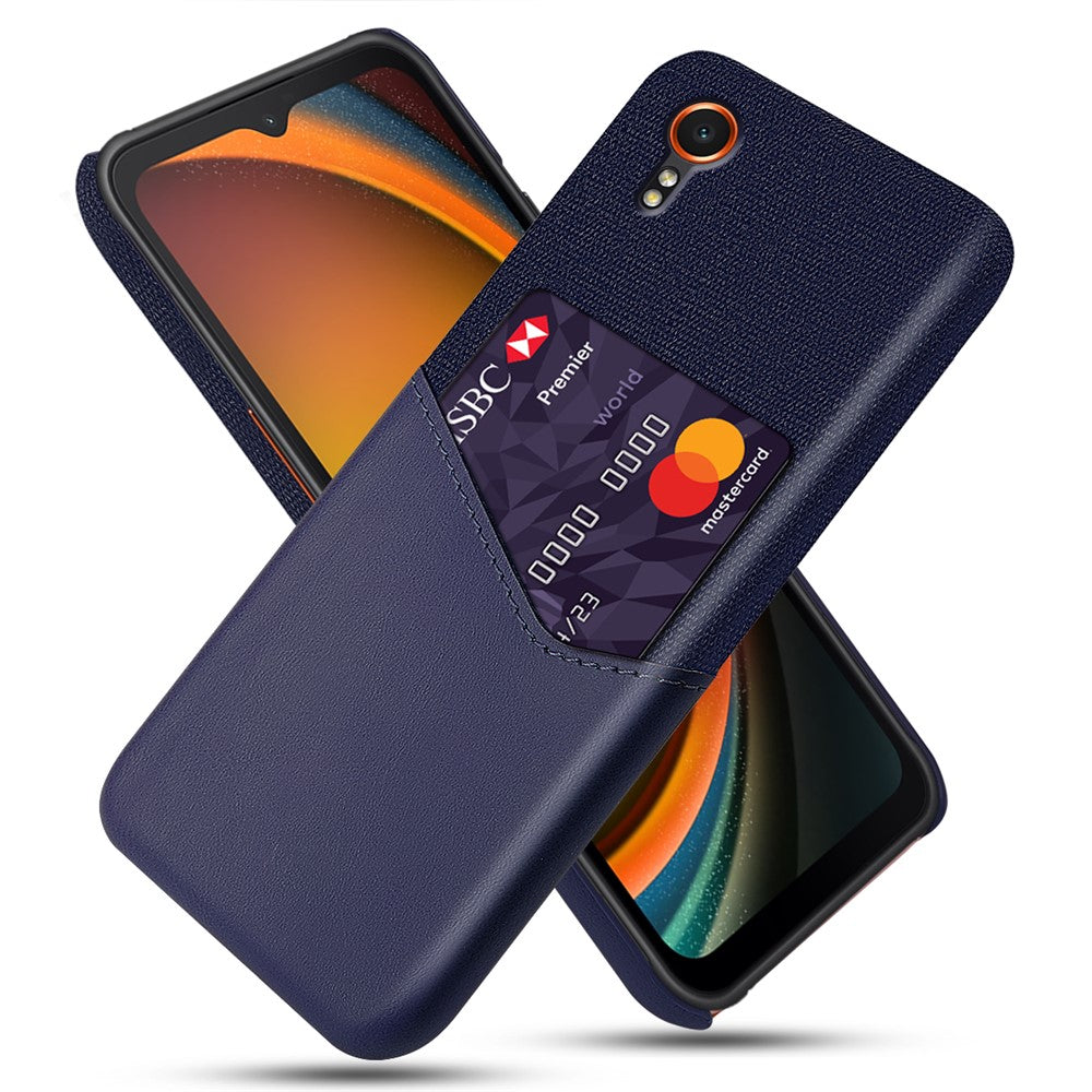 For Samsung Galaxy Xcover7 Case PU Leather+PC Cloth Texture Back Phone Cover with Card Slot