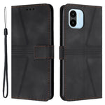 For Xiaomi Redmi A1 4G / A2 4G Case Triangle Imprinted Wallet Card Slots Phone Leather Cover