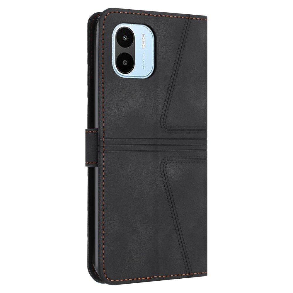 For Xiaomi Redmi A1 4G / A2 4G Case Triangle Imprinted Wallet Card Slots Phone Leather Cover