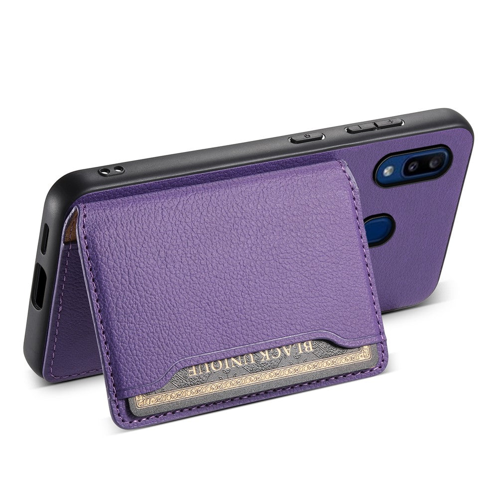 For Samsung Galaxy A20 / A30 Kickstand Case TPU+PC+PU Phone Cover with Card Slots