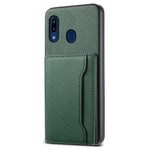 For Samsung Galaxy A20 / A30 Kickstand Case TPU+PC+PU Phone Cover with Card Slots