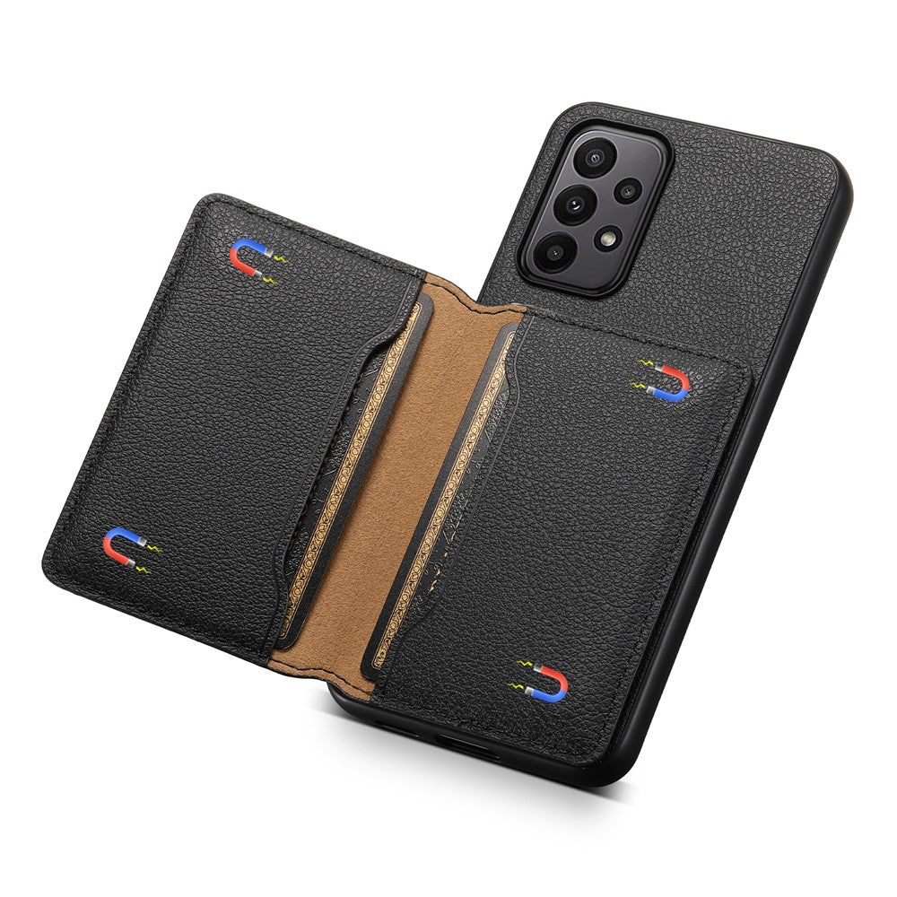 For Samsung Galaxy A23 4G / A23 5G (Global Version) Case Calf Texture Kickstand Smart Phone Cover