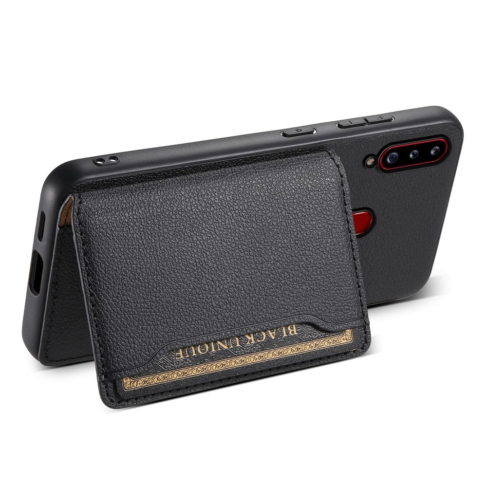 Til Samsung Galaxy A20s Telefoncover Kortpladser Kickstand Telefoncover Kalvelæderstruktur
