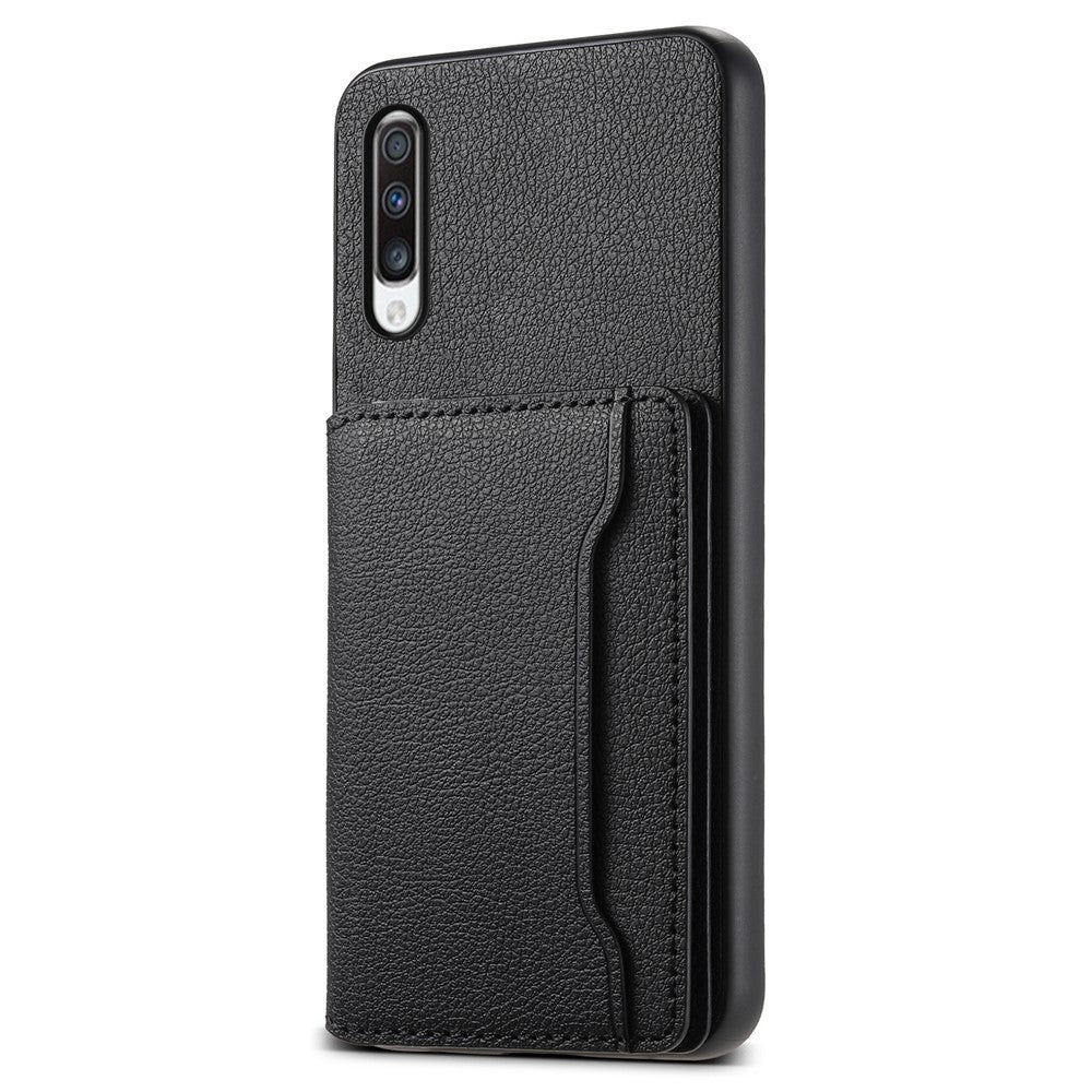 Samsung Galaxy A70 Skal Korthållare TPU+PC+PU Stativ mobilskal