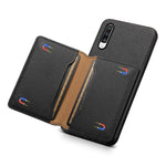 For Samsung Galaxy A70 Case Card Slots TPU+PC+PU Kickstand Phone Cover