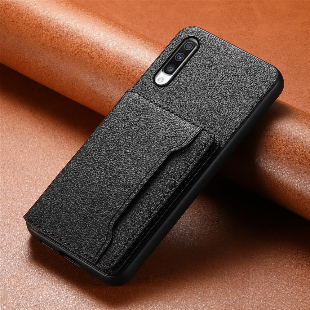 For Samsung Galaxy A70 Case Card Slots TPU+PC+PU Kickstand Phone Cover