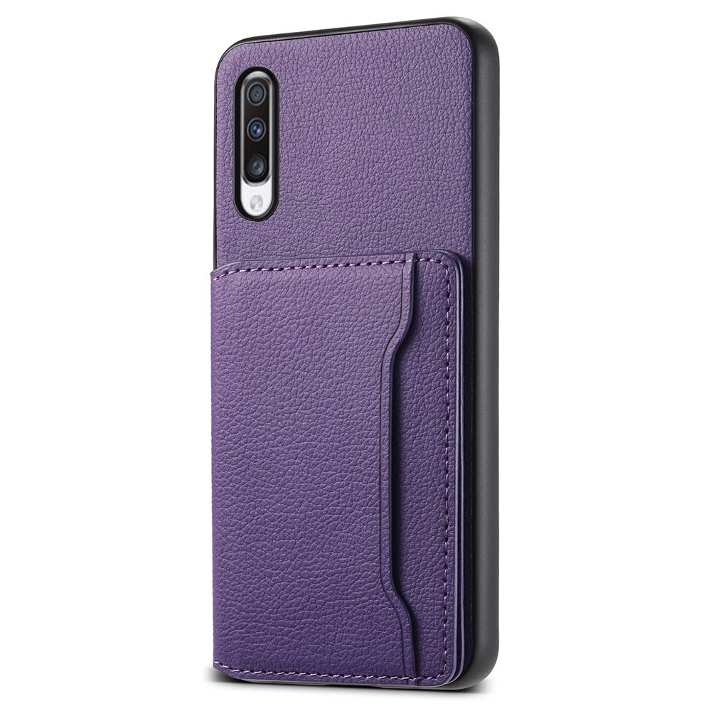 For Samsung Galaxy A70 Case Card Slots TPU+PC+PU Kickstand Phone Cover