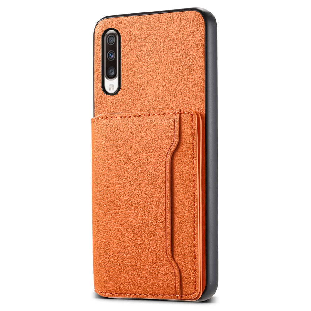 For Samsung Galaxy A70 Case Card Slots TPU+PC+PU Kickstand Phone Cover