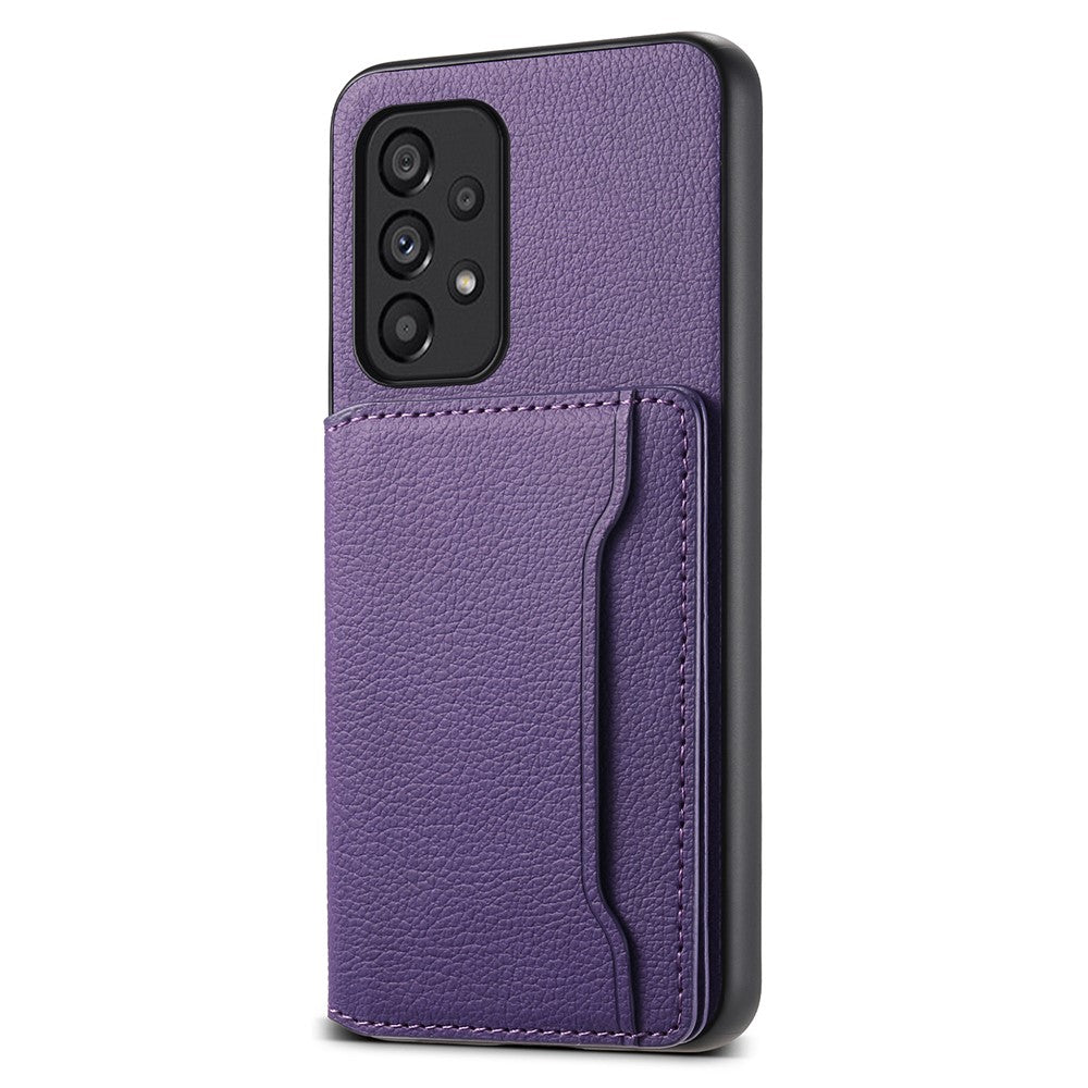 PC+TPU+PU Leather Case for Samsung Galaxy A53 5G Calf Texture Card Holder Kickstand Phone Cover Shell