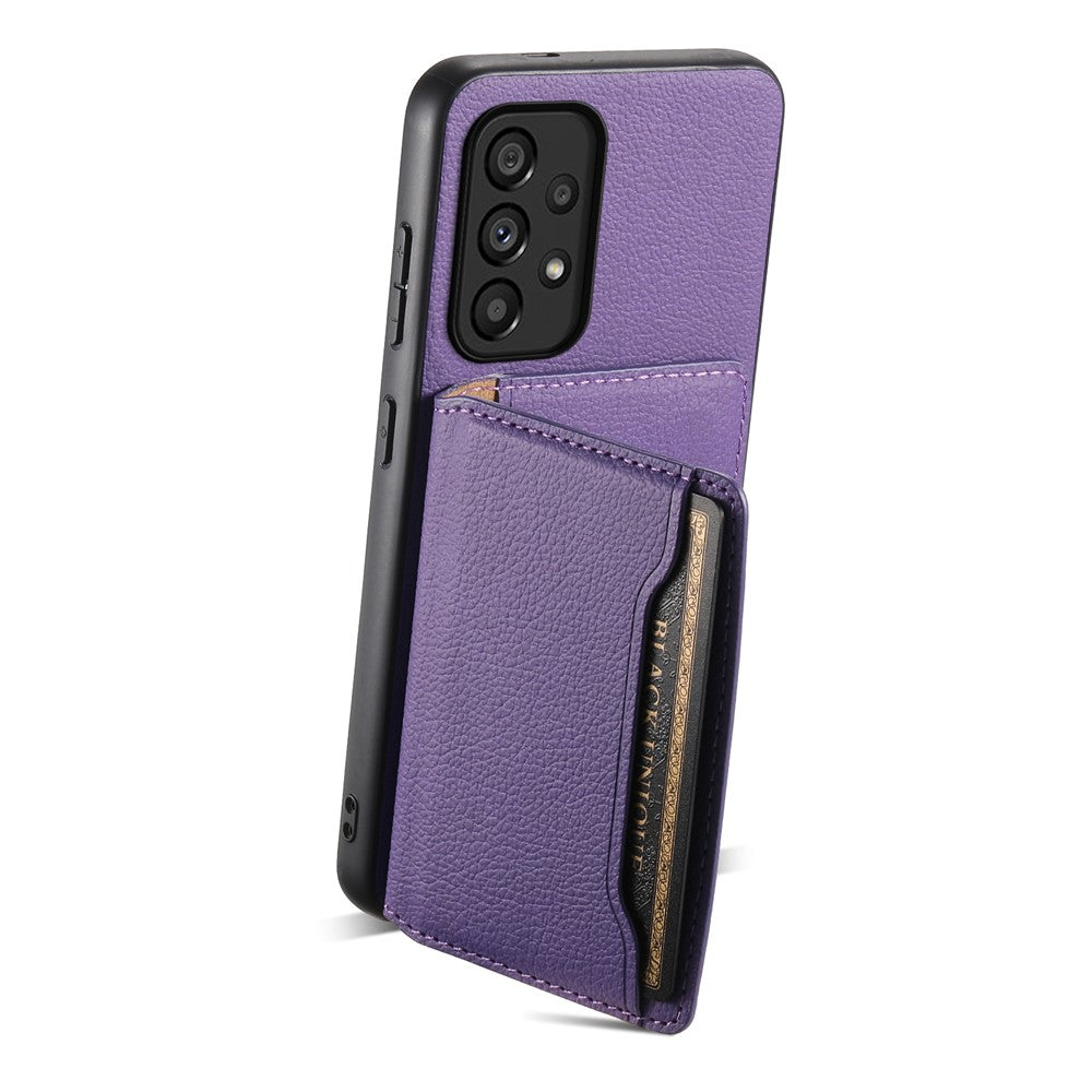 PC+TPU+PU Läderskal till Samsung Galaxy A53 5G Kalvtextur Korthållare Stativ mobilskal Skal