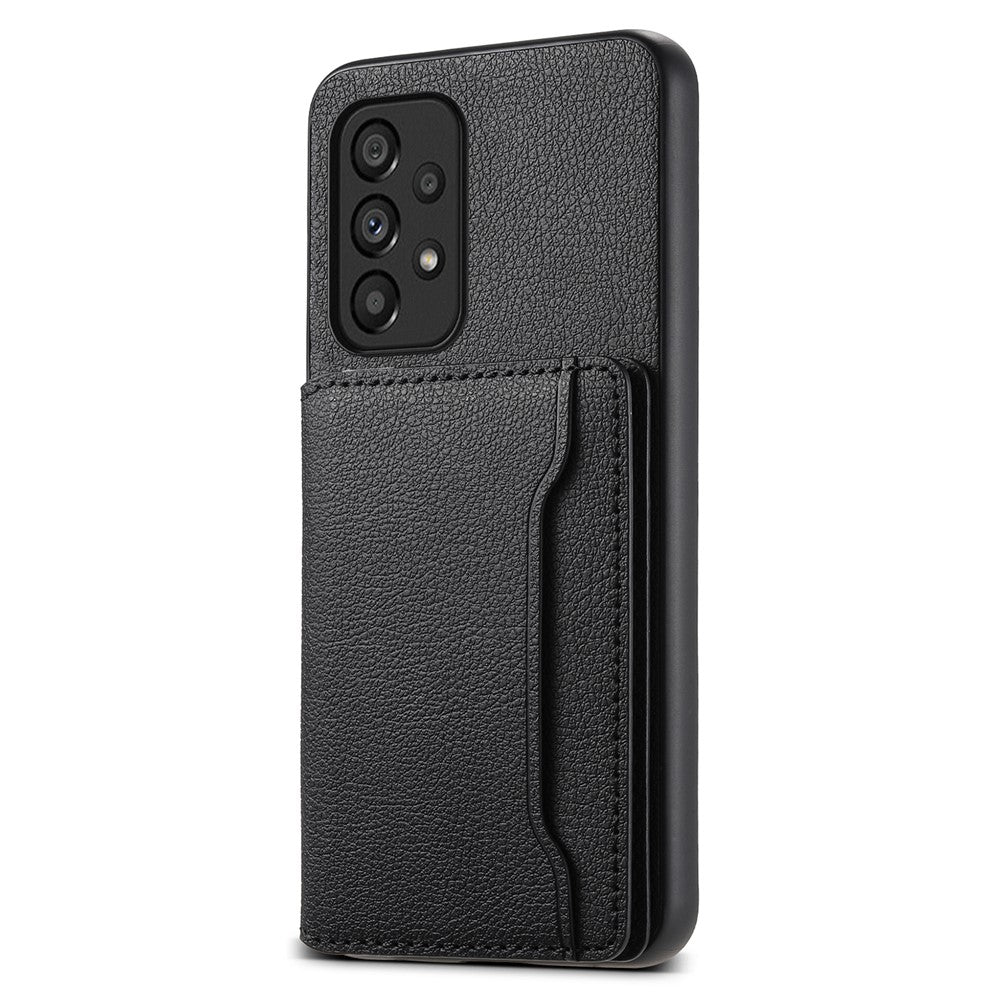 PC+TPU+PU Läderskal till Samsung Galaxy A53 5G Kalvtextur Korthållare Stativ mobilskal Skal