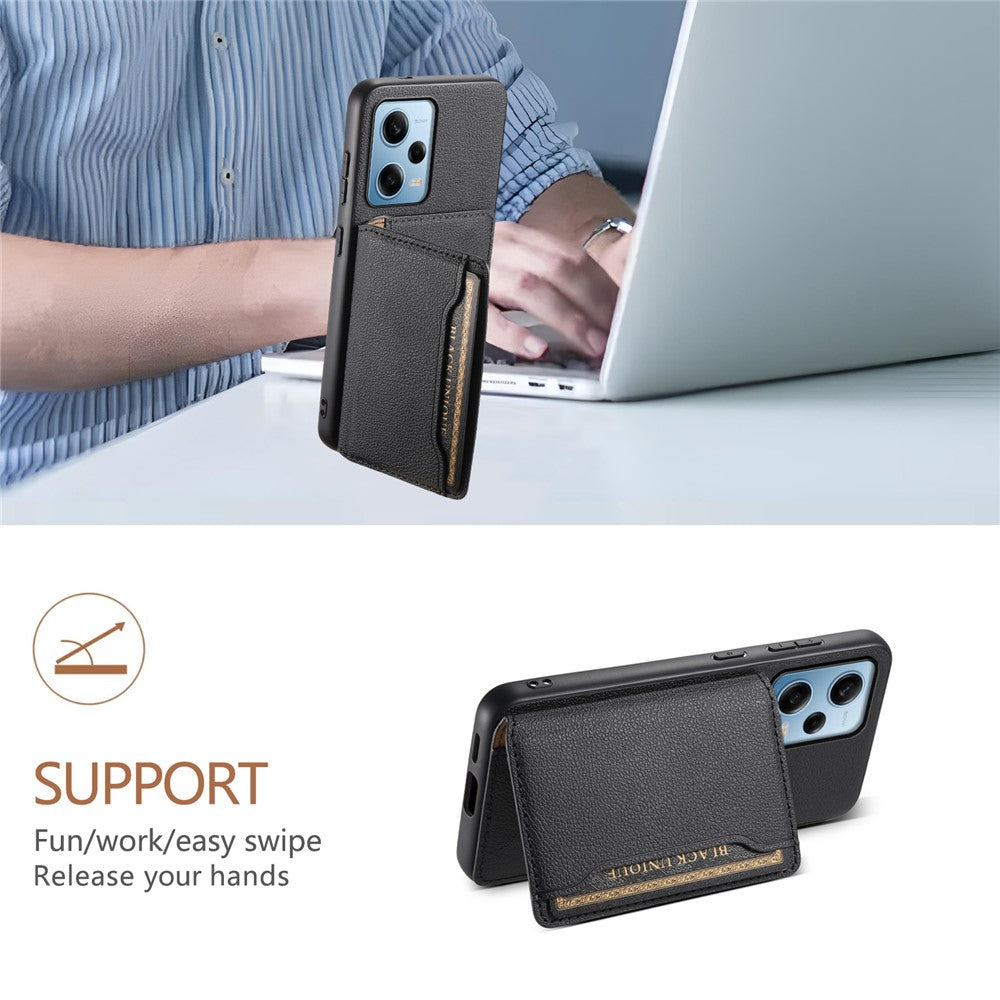 Xiaomi Redmi Note 12 Pro 5G / 12 Pro Speed 5G / Poco X5 Pro 5G-skal TPU+PC+PU Stativ mobilskal med Korthållare