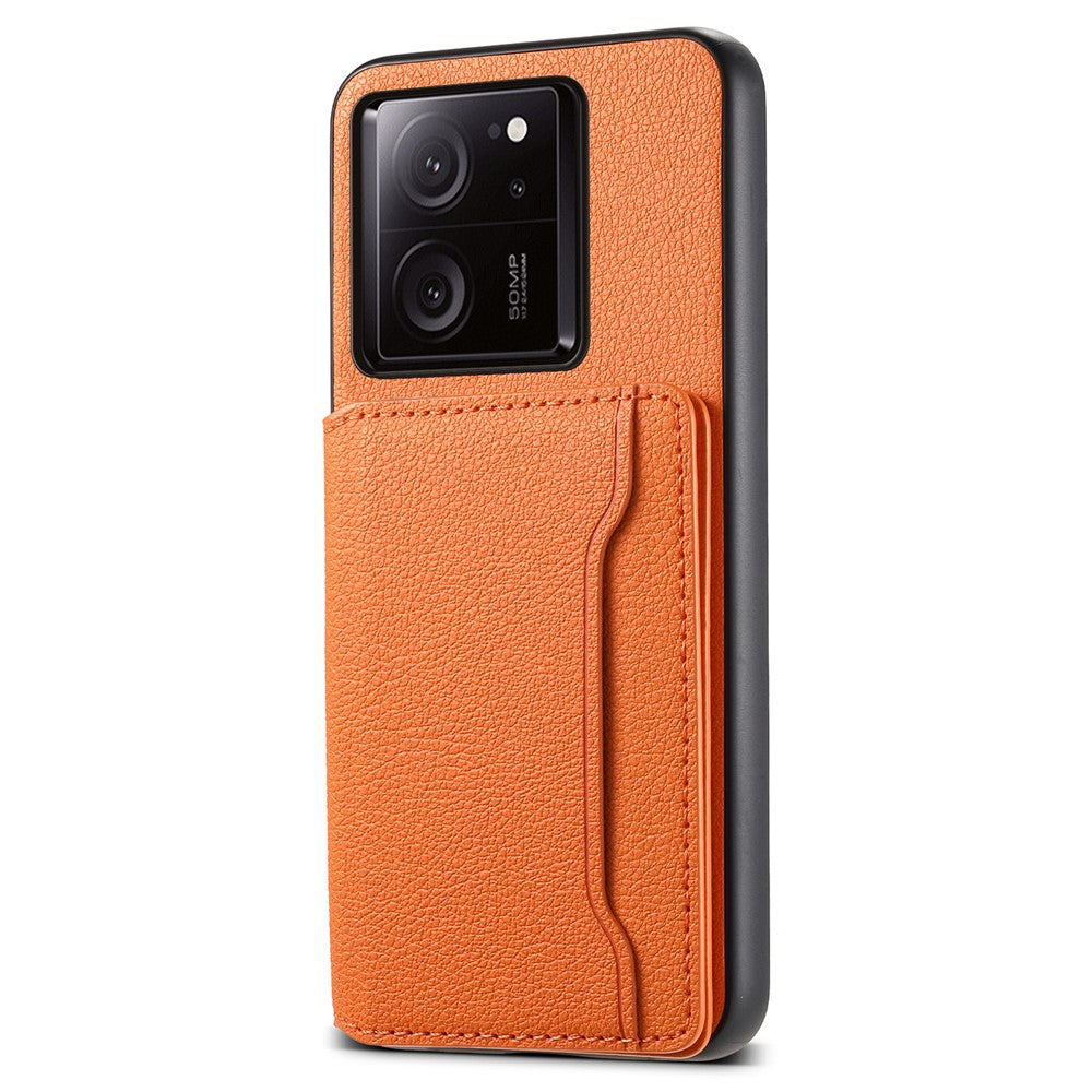 Xiaomi 13T / 13T Pro / Redmi K60 Ultra-cover med stativ, kortholder og tekstureret mobilbeskyttelse