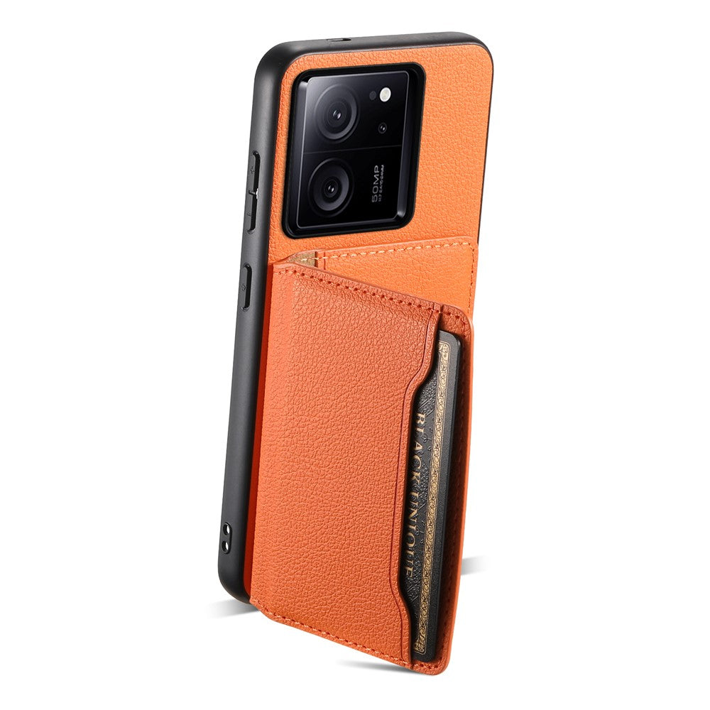 Xiaomi 13T / 13T Pro / Redmi K60 Ultra-cover med stativ, kortholder og tekstureret mobilbeskyttelse