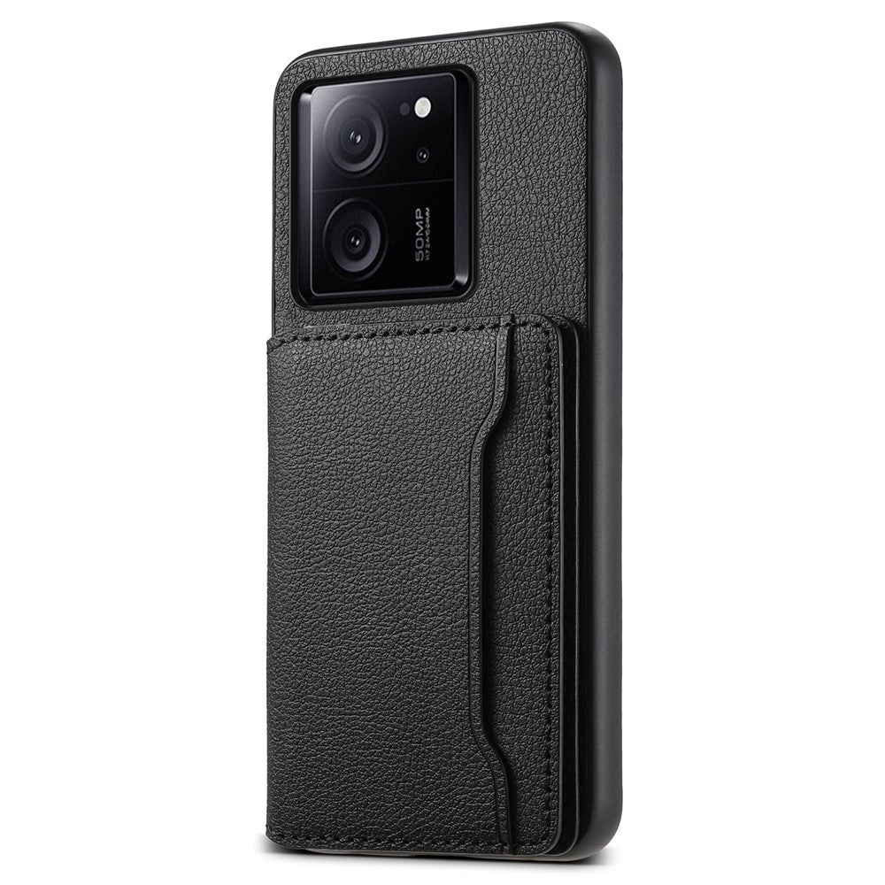Xiaomi 13T / 13T Pro / Redmi K60 Ultra-cover med stativ, kortholder og tekstureret mobilbeskyttelse