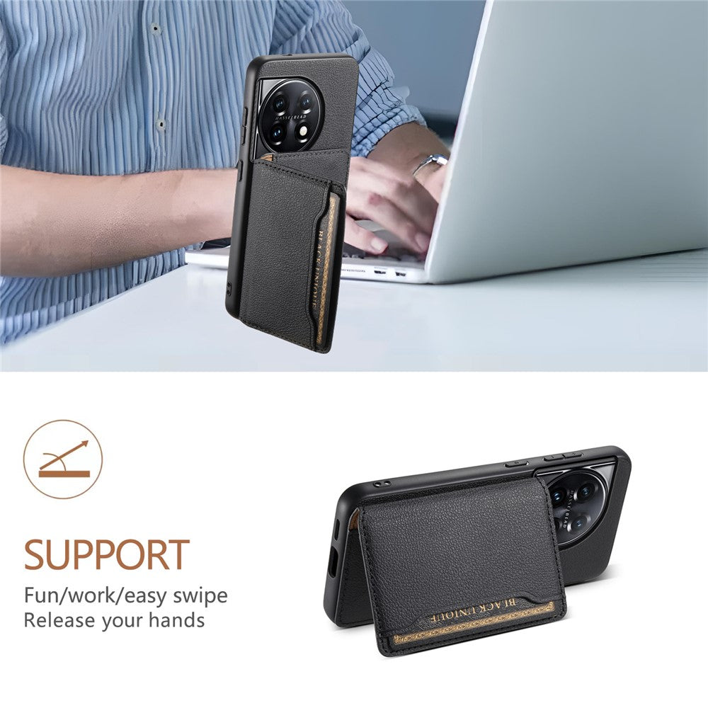 For OnePlus 11 5G Case PU Leather Coated PC+TPU Protective Phone Cover