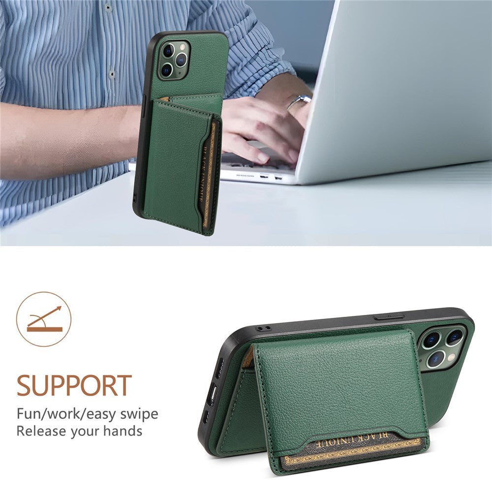 Til iPhone 11 Pro Cover Kalveskindsstruktur PU Læder Kortlommer Telefoncover