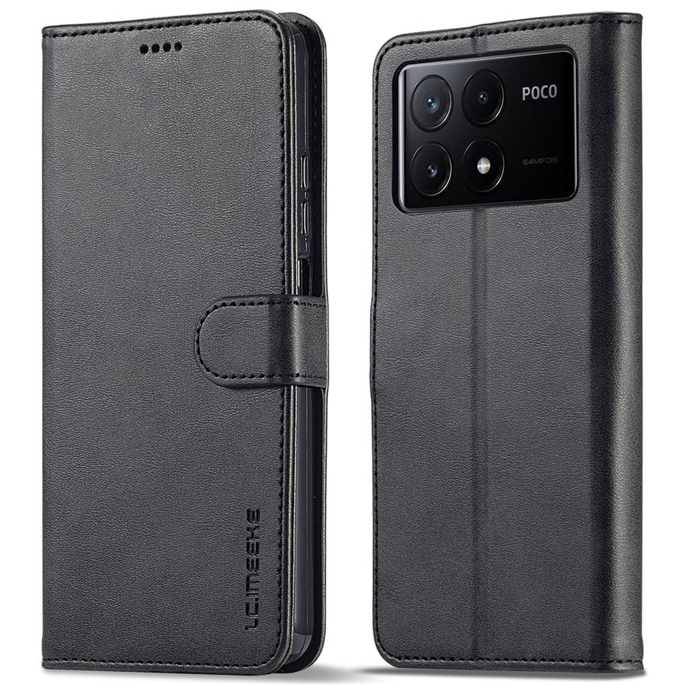 LC.IMEEKE For Xiaomi Poco X6 Pro 5G / Redmi K70E 5G Case Calf Texture Leather Wallet Flip Phone Cover