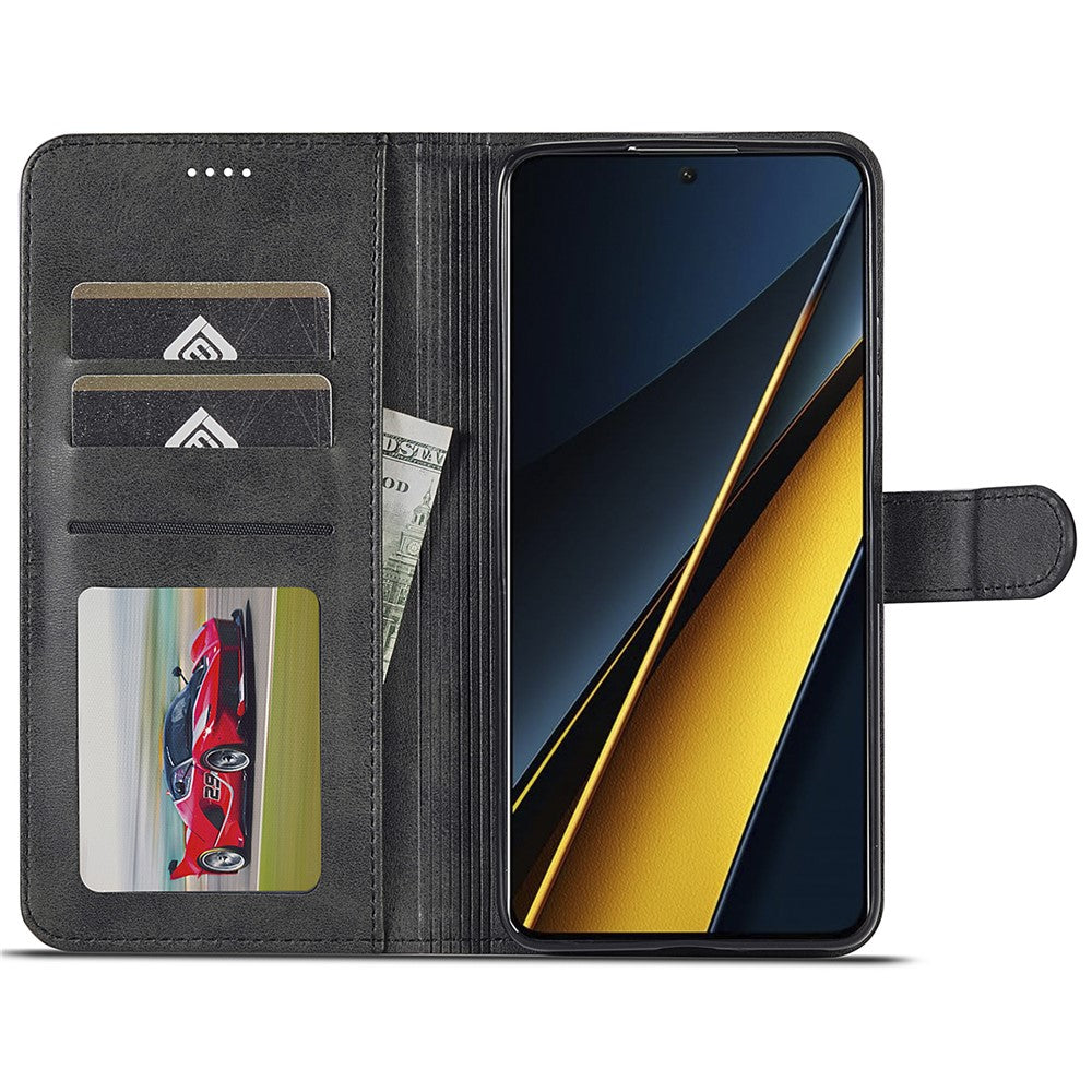 LC.IMEEKE For Xiaomi Poco X6 Pro 5G / Redmi K70E 5G Case Calf Texture Leather Wallet Flip Phone Cover