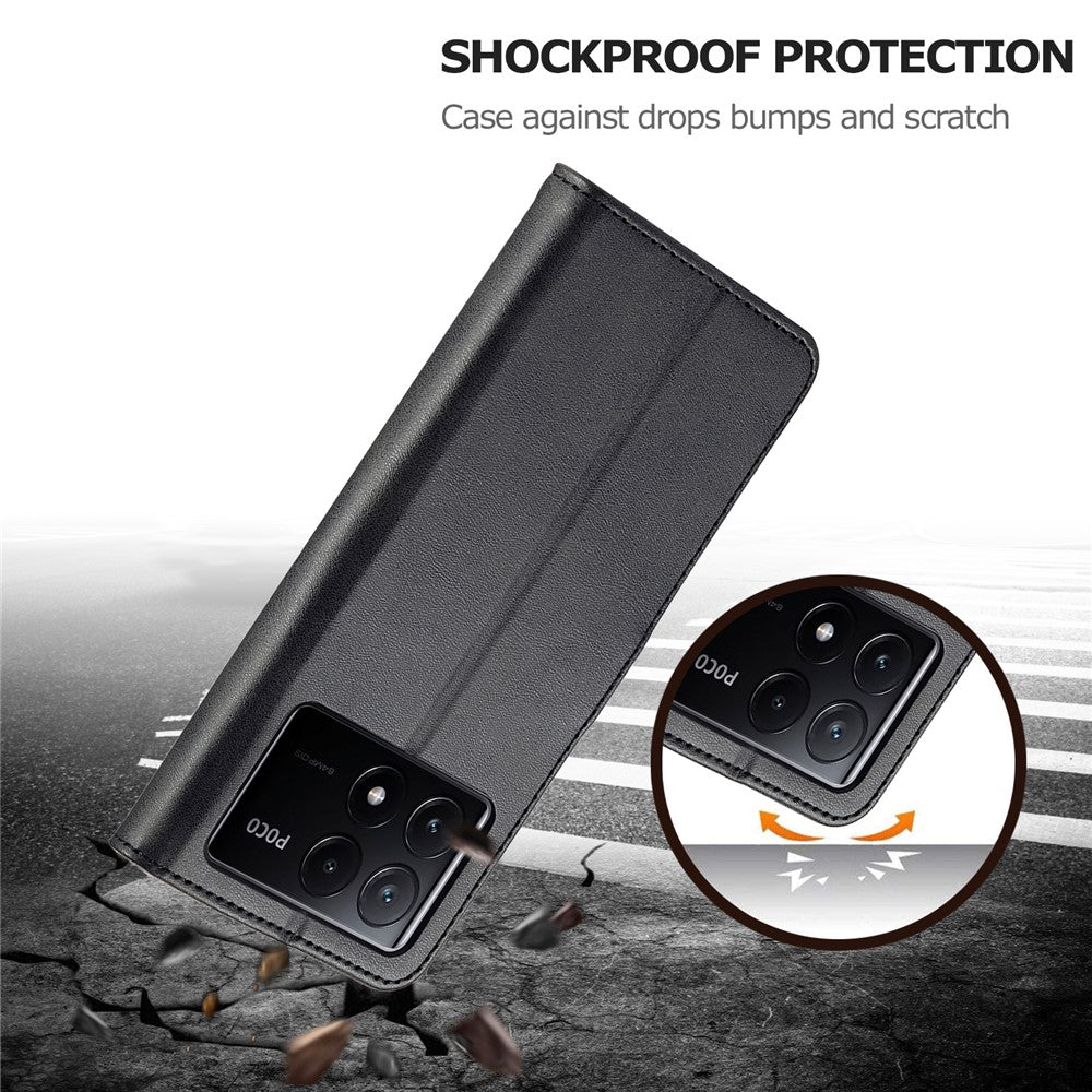LC.IMEEKE For Xiaomi Poco X6 Pro 5G / Redmi K70E 5G Case Calf Texture Leather Wallet Flip Phone Cover