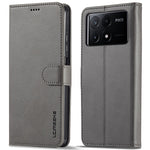 LC.IMEEKE For Xiaomi Poco X6 Pro 5G / Redmi K70E 5G Case Calf Texture Leather Wallet Flip Phone Cover