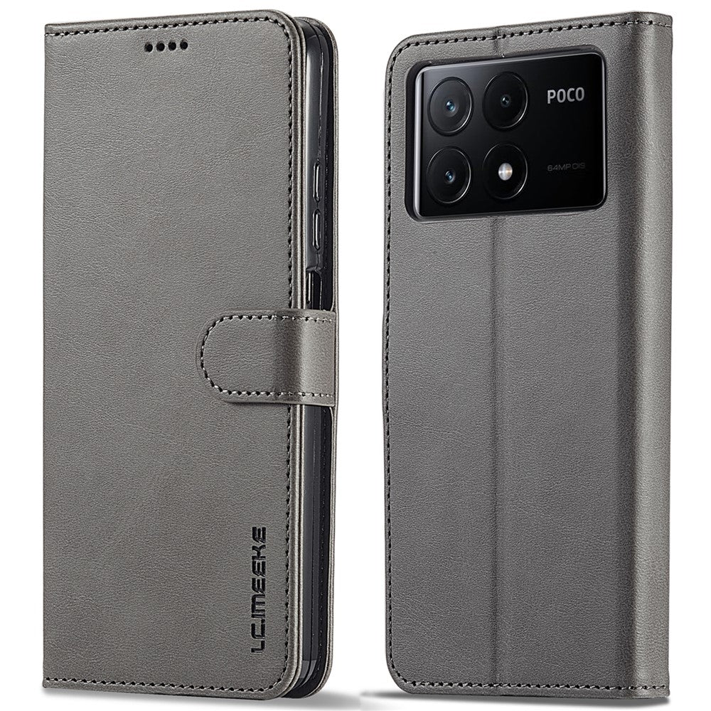 LC.IMEEKE For Xiaomi Poco X6 Pro 5G / Redmi K70E 5G Case Calf Texture Leather Wallet Flip Phone Cover