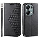 Xiaomi Redmi Note 13 Pro 4G-skal i PU-läder med rombmönster, plånboksfodral