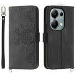 For Xiaomi Redmi Note 13 Pro 4G / Poco M6 Pro 4G Case Flower Pattern Skin-touch Phone Cover with 2 Straps