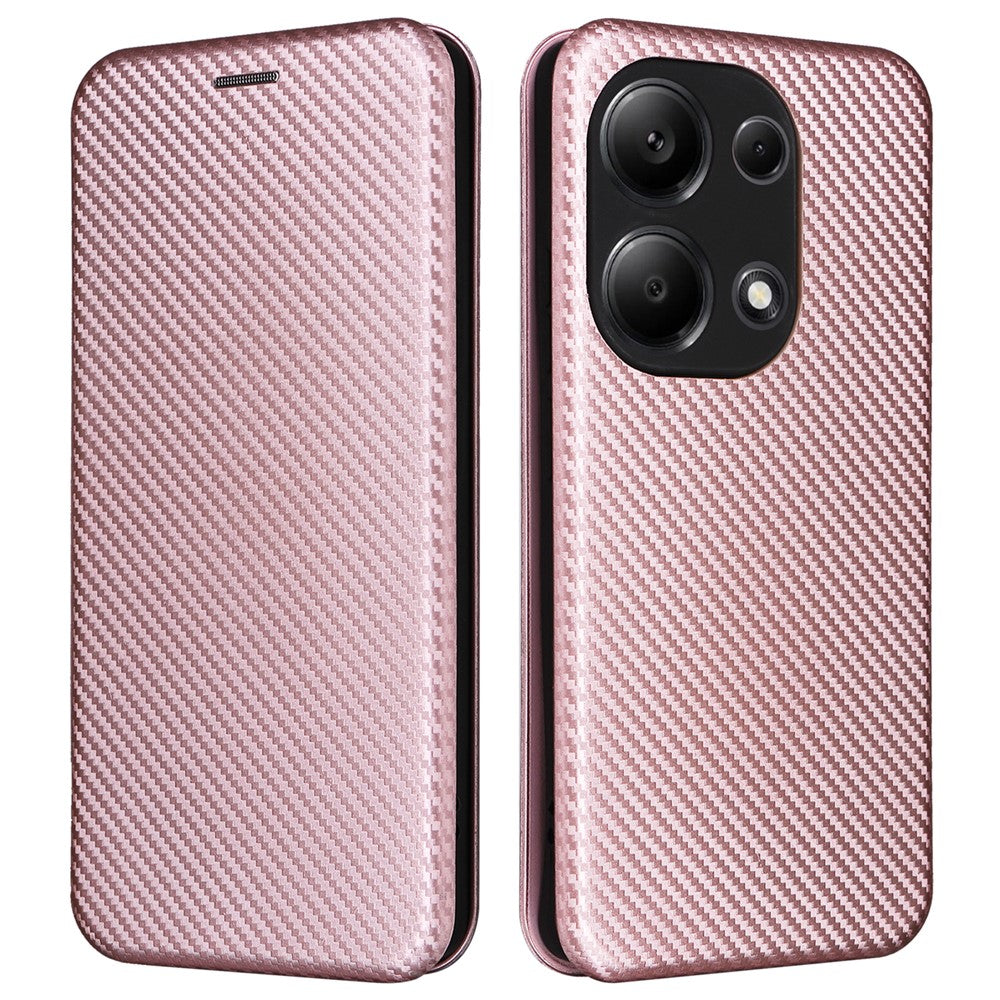 Xiaomi Redmi Note 13 Pro 4G / Poco M6 Pro 4G-skal i kolfiberstruktur av PU-läder.